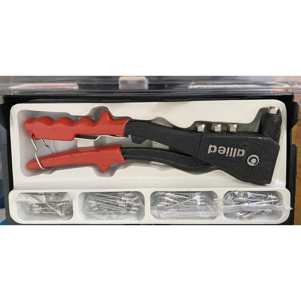 New Vtg Allied Hand Riveter Set with Storage Case -102 Pc Set -Model 47-R102